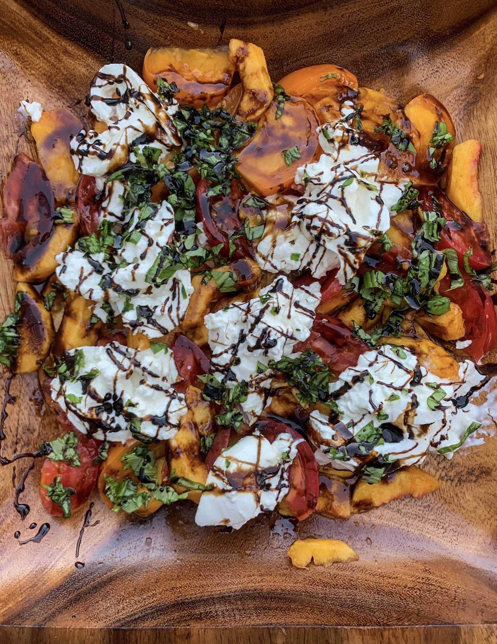 Peach burrata salad