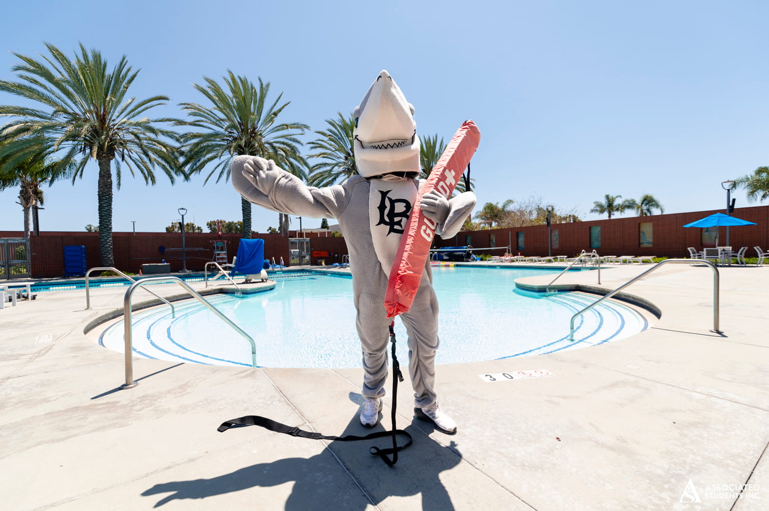 Elbee at the pool lifeguarding